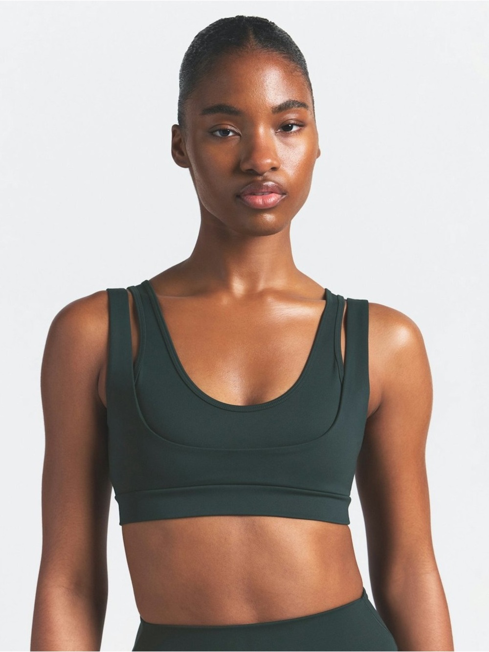 NikeSKIMS Matte Double-Strap Scoop Bra In Dark Teal NWT Size M